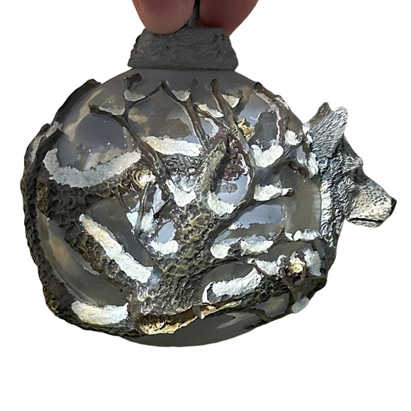 Bradford Editions Wolf Ornament (2000) + Silver Mercury Ornament (2009) Set - Picture 7 of 8